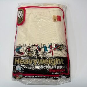 Vintage Kmart Raschel Thermal Drawer Pants Mens XL Ivory 70s 80s